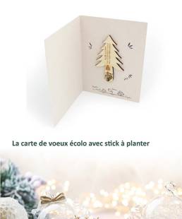 La carte de voeux écolo avec stick à planter